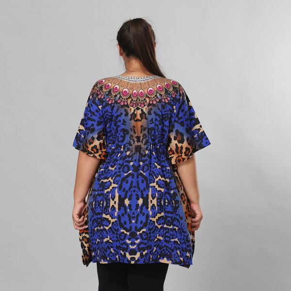 V-Ausschnitt bedruckter Kaftan image number 3