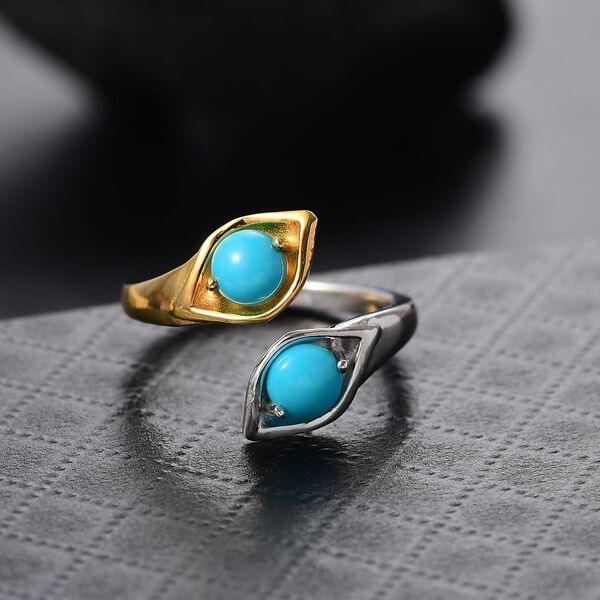 AA Sleeping Beauty Türkis zweifarbiger Ring - 1 ct. image number 2