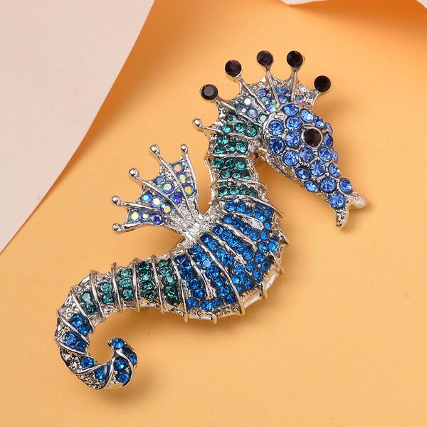 Mehrfarbiger Kristall Brosche  Antik-silber-Plattierung image number 2