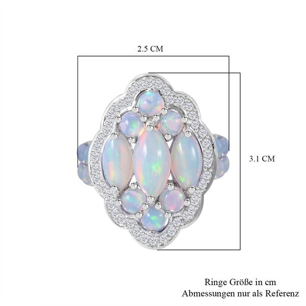 AA nat&uuml;rlicher, &auml;thiopischer Welo Opal und Zirkon-Ring - 5,96 ct. image number 5