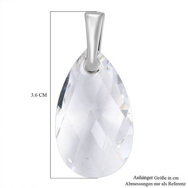 J Francis gefertigt mit SWAROVSKI- Wei&szlig;er Swarovski Kristall Anh&auml;nger image number 6