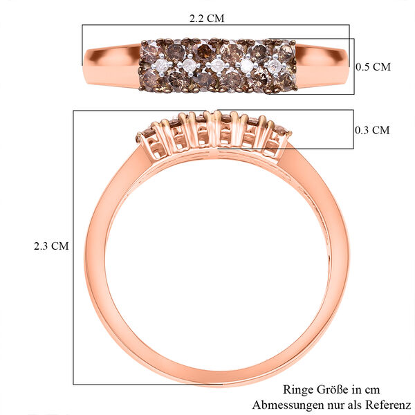 Natürlicher Champagner- und weißer Diamant-Ring  - 0,50 ct. image number 6