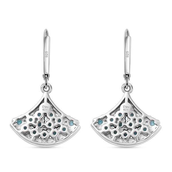 Djoy Betroka Blauer Apatit, Weißer Zirkon Meereskiesel Ohrringe 925 Silber rhodiniert ca. 2.74 ct image number 5