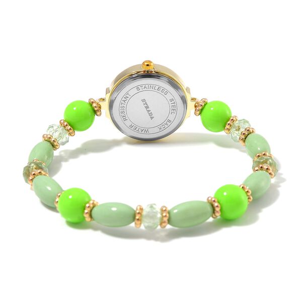 4er Set STRADA - Uhr mit Grün Kristall Armbänder image number 4