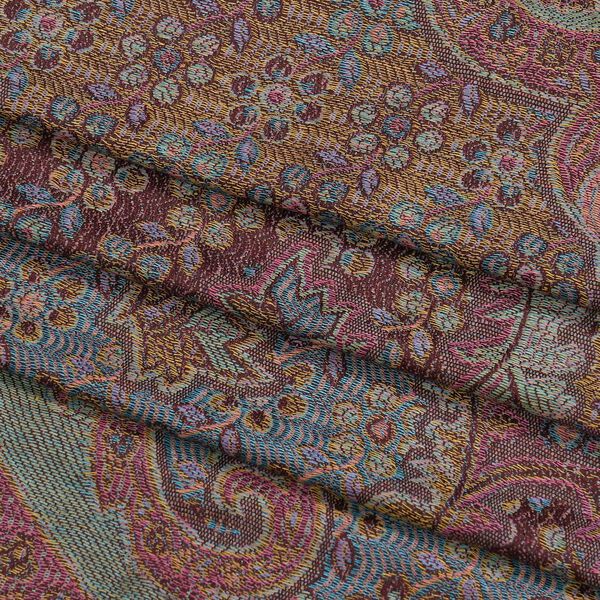 Schal mit feinem Paisley-Muster und Fransen, 70x180cm, T&uuml;rkis image number 5