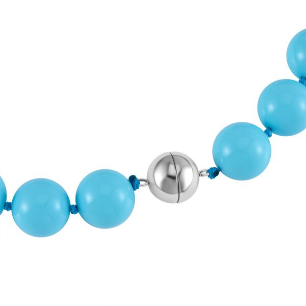 Blauer Muschelkernperle Halskette ca. 50 cm Reiner Edelstahl image number 4