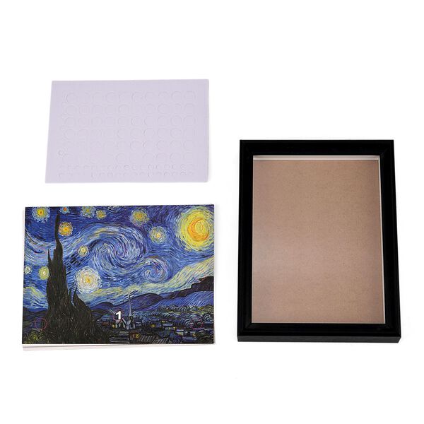 LIVMORE 3D DIY Bilderrahmen Bastelset Sternennacht Motiv 22 x 13 x 17 cm Blau image number 5