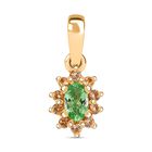 AA Tsavorite Granat, Spessartin Granat Anhänger 925 Silber 750 Gelbgold Vermeil ca. 0.50 ct