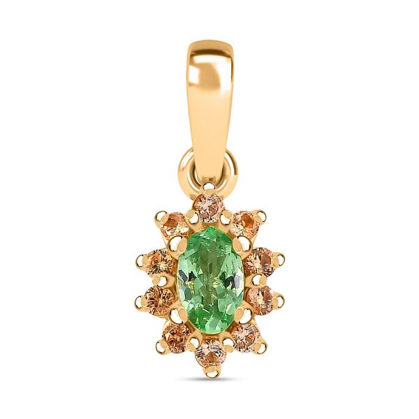 AA Tsavorite und Spessartin Granat Anh&auml;nger - 0,50 ct.