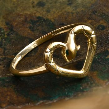Royal Bali Kollektion - Schlangen Herz Ring in 375 Gold