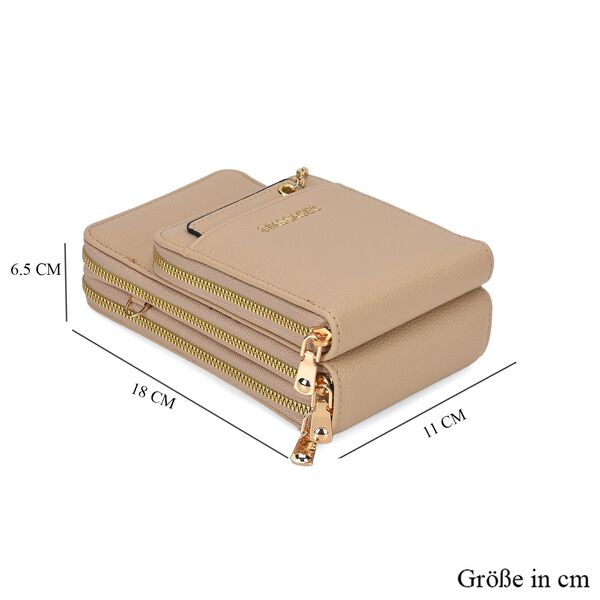 PASSAGE Crossbody Tasche, 18x6,5x11cm, Beige image number 7