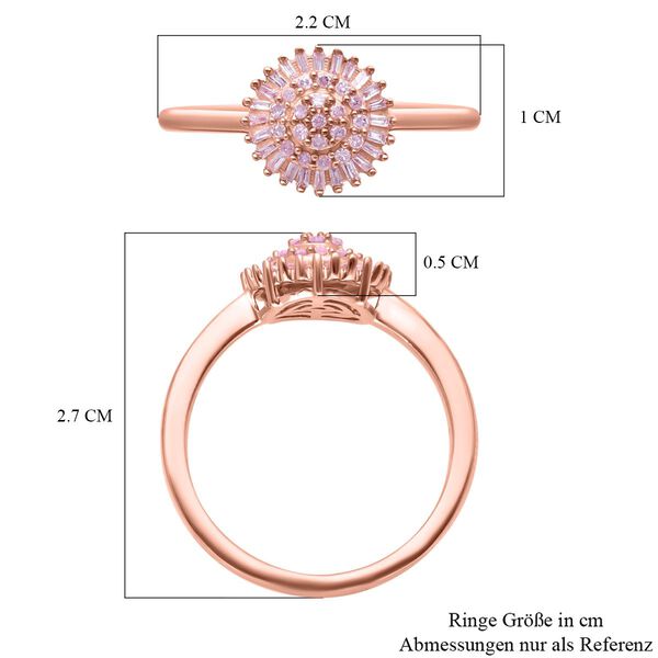 Rosa Diamant Halo Ring in Silber image number 6
