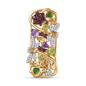 GP Italian Garden Kollektion - Multi-Edelstein und Kanchanaburi blauer Saphir-Anhänger - 3,42 ct.