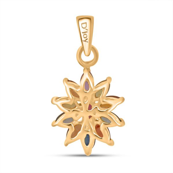 D'Joy Mehrfarbig Saphir, Rosa Saphir Anhänger 925 Silber vergoldet ca. 1,13 ct. image number 4