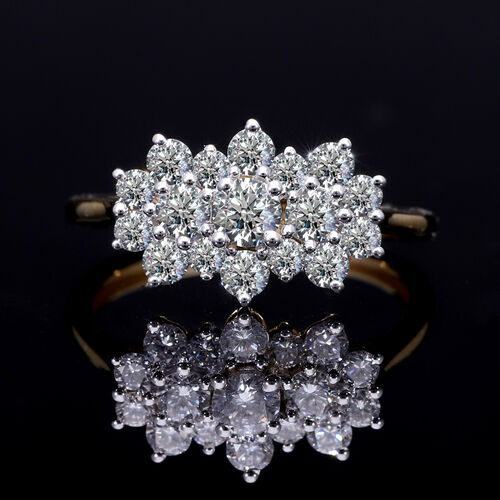 LUXURIANT DIAMOND- SGL zertifizierter VS-EF Labor Diamant Ring, 925 Silber 750 Gelbgold Vermeil - 1 ct. image number 9