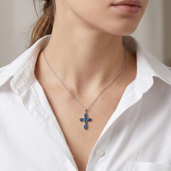 D'Joy Blauer Diamant Schmuckset ca. 50 cm 925 Silber Rhodiniert ca. 0,26 ct.