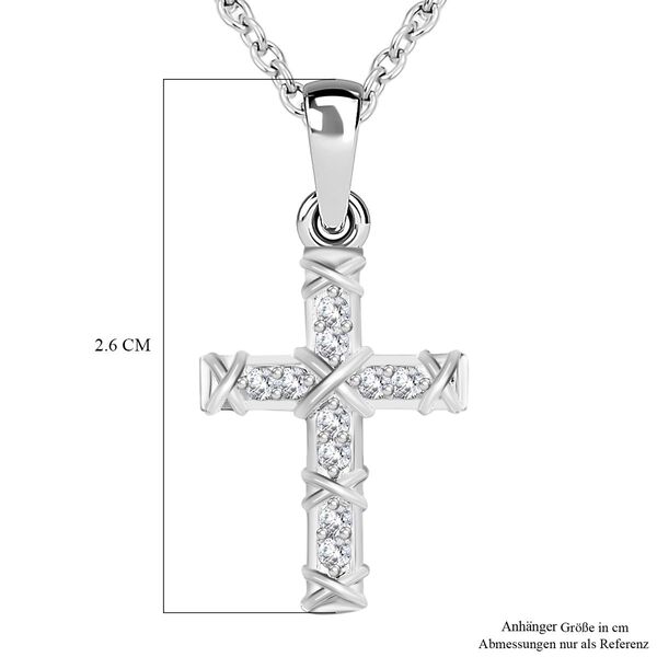 Weißer kubischer Zirkonia-Anhänger mit 50cm Kette - 0,28 ct. image number 6