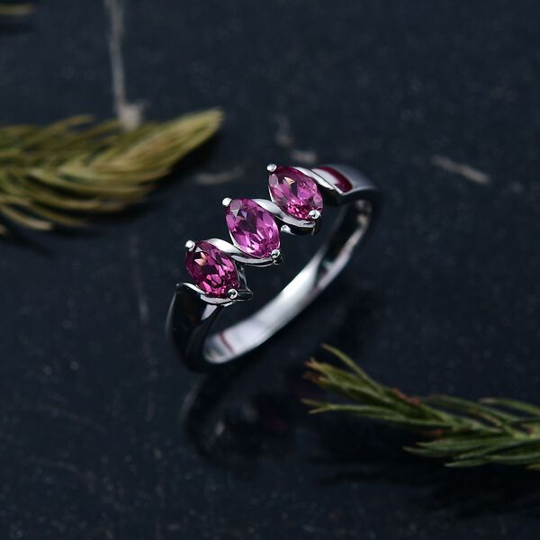 D'Joy Rhodolith Granat Ring, 925 Silber platiniert - 0,91 ct. image number 1