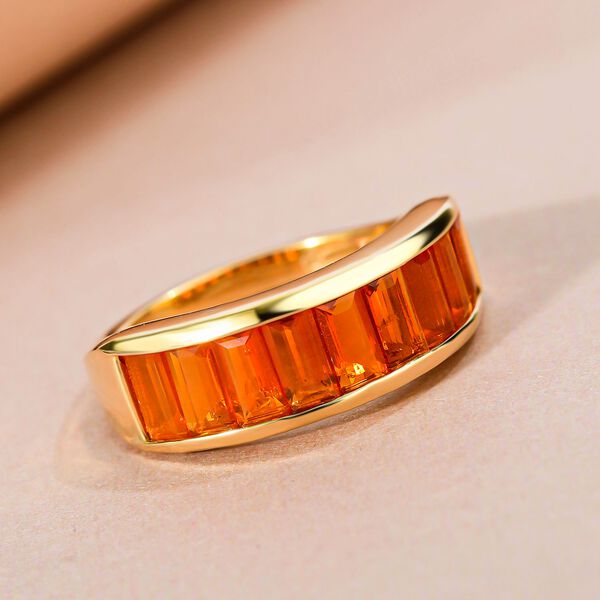 Purpurroter Feueropal-Ring, 925 Silber Gelbgold Vermeil  ca. 1,45 ct image number 2