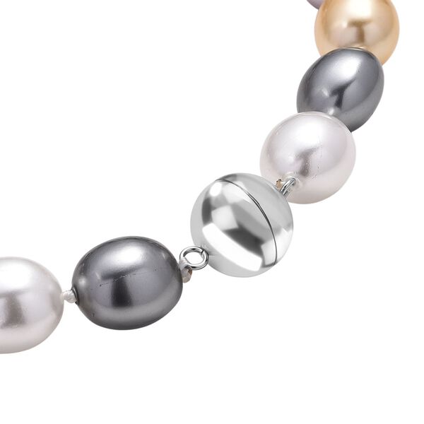 Mehrfarbige Muschelperlen Halskette ca. 50 cm Reiner Edelstahl Standard image number 3