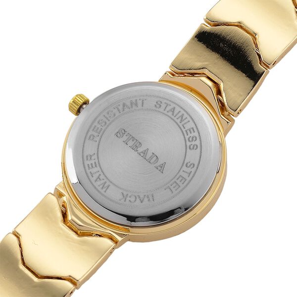 STRADA - Japanisches Uhrwerk, Gr&uuml;nes Zifferblatt mit goldplattiertem Alloy Armband, 20 cm image number 8