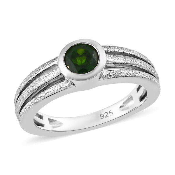 Natürlicher Chromdiopsid Ring 925 Silber platiniert  ca. 0,53 ct image number 4