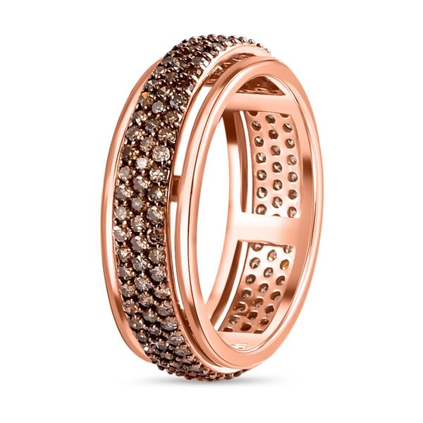 Natürlicher Champagner Diamant Anti-Stress Spinning Ring, ca. 1,00 ct. image number 6
