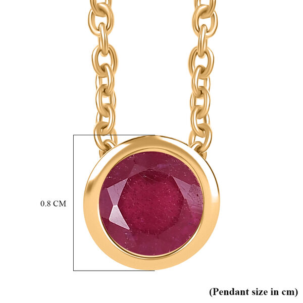 D'Joy afrikanischer Rubin Anh&auml;nger mit 50cm Edelstahl-Kette,  925 Silber in Goldton  - 1,28 ct. image number 7