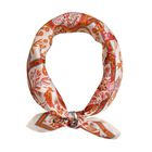 LA MAREY gemaltes einfarbiges, Krepp-Satin-Quadrat 100% Seidenschal, Größe: 53*53cm, orange