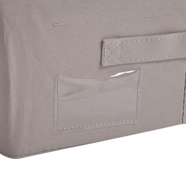 Faltbare Aufbewahrungsbox aus Stoff mit Metallrahmen und PVC Fenster, 60 x 40 x 16 cm, Beige image number 5