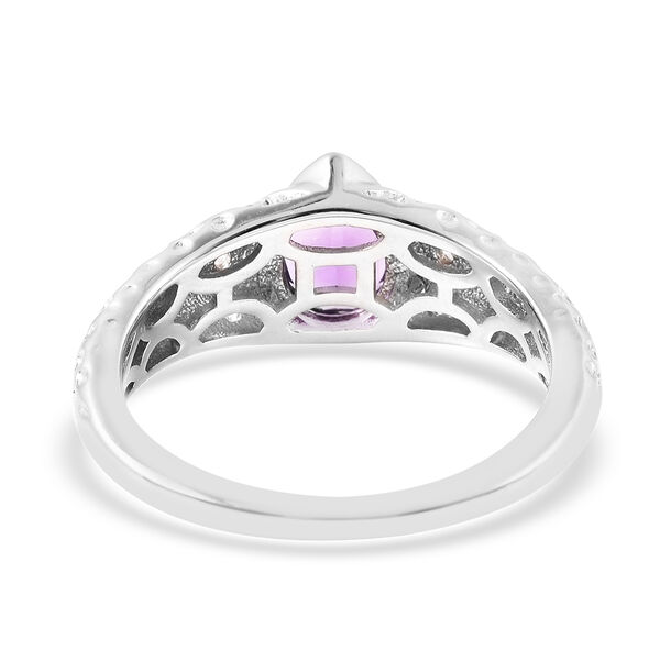 Uruguay Amethyst und Zirkon Ring Rhodium-&Uuml;berzug image number 5