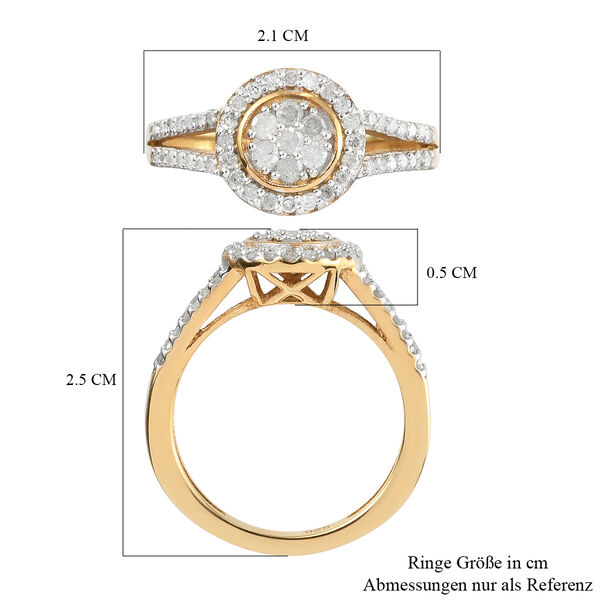 Diamant Ring, 925 Silber vergoldet  ca. 0,50 ct image number 7