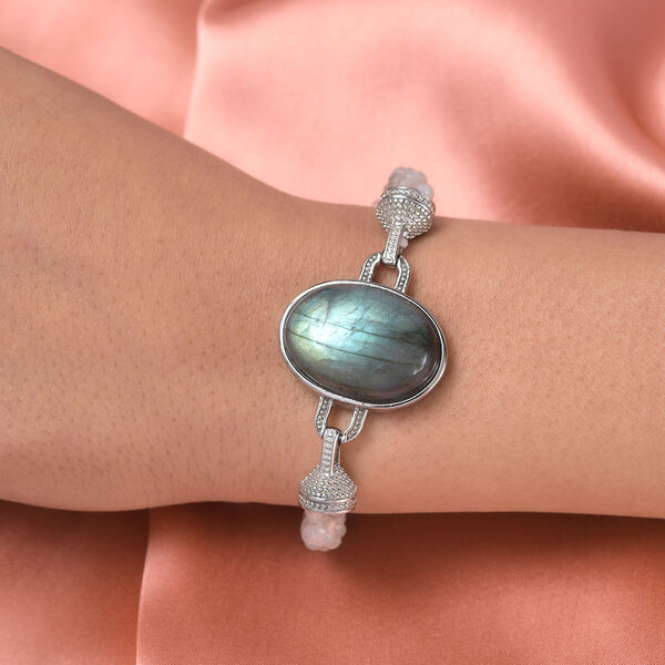 Labradorit Armband ca. 19 cm Edelstahl ca. 51,68 ct image number 3