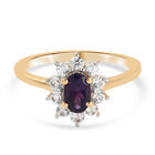 Afrikanischer Amethyst und Zirkon Ring 925 Silber vergoldet  ca. 0,91 ct image number 0