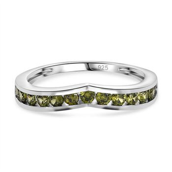 LUSTRO STELLA - Nat&uuml;rlicher Peridot Zirkonia Ring 925 Silber (Gr&ouml;&szlig;e 16.00)