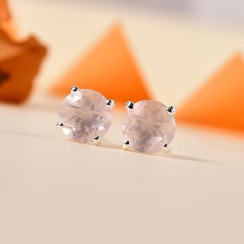 Rosenquarz Ohrringe, ca. 1,68 ct.