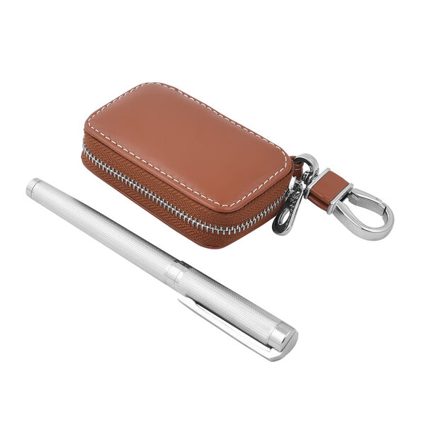 Echtleder Schl&uuml;ssel Etui, braun