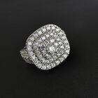 LUSTRO STELLA Hergestellt mit ZIRKONIA Cluster Ring 925 Silber Platin-Überzug (Größe 16.00) ca. 4,32 ct image number 1