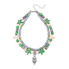 2er Set - Weißer Howlit, Grüner Howlit Schmuck Zubehör ca. 23 cm Antik-silber-Plattierung ca. 60.35 ct