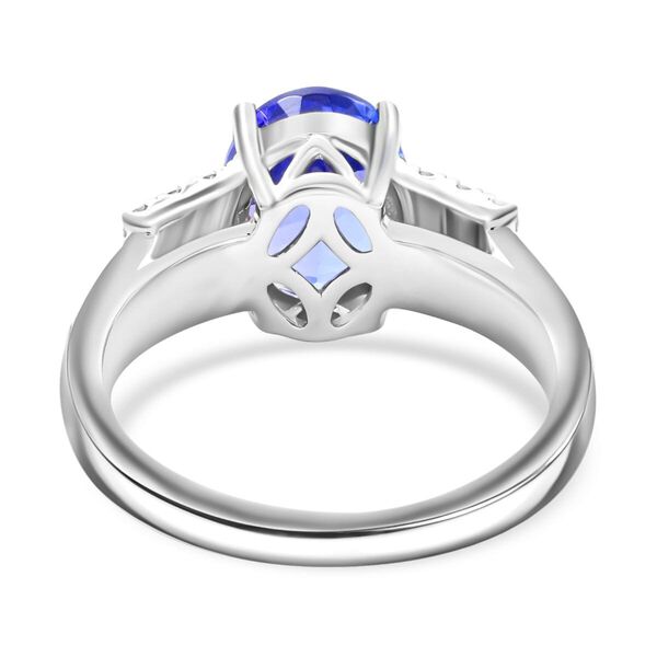 LUXORO zertifiziert und geprüft AAA Tansanit und Diamant Ring in 417 Weißgold - 2,75 ct. image number 4