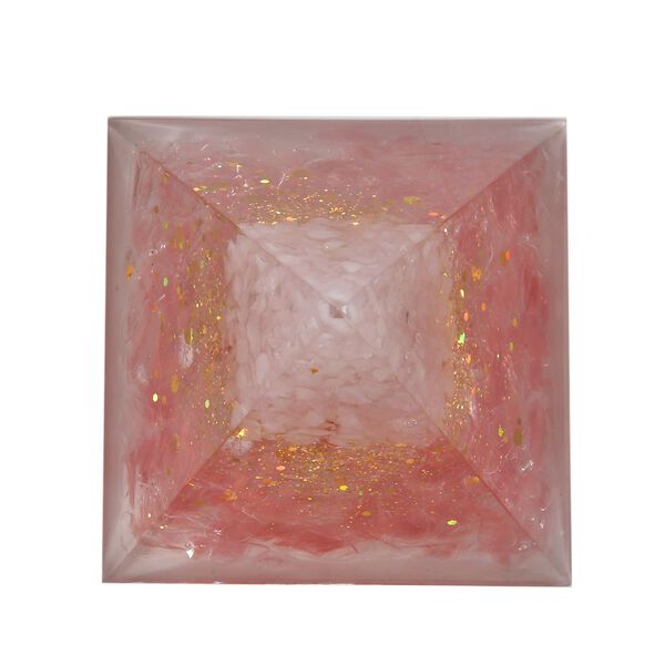 Edelstein Pyramide mit Rosenquarz und Quarz Lebensbaum, koralle image number 5