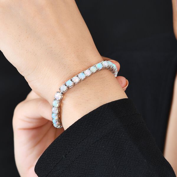 AA Nat&uuml;rlicher, &auml;thiopischer Welo Opal Armband ca. 20 cm 925 Silber rhodiniert ca. 9,04 ct. image number 7