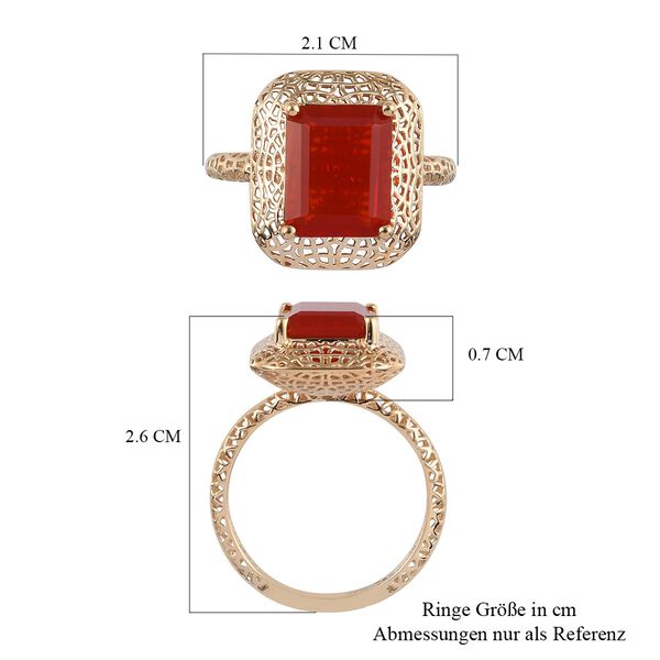 MIRAGE COLLEKTION Mexikanischer Kirschfeuer-Opal Solit&auml;r Ring 375 Gelbgold image number 7