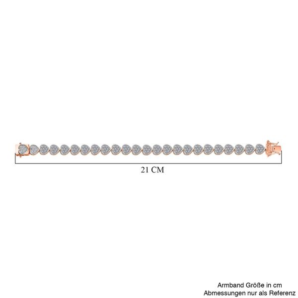LUXURIANT SI-GH Labor Diamant 20cm Armband, 925 Silber 750 Ros&eacute;gold Vermeil - 4,15 ct. image number 5