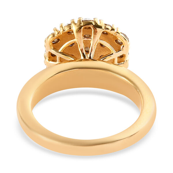 LUSTRO STELLA &Ouml;sterreichischer wei&szlig;er Kristall Cluster-Ring 18K vergoldet image number 4