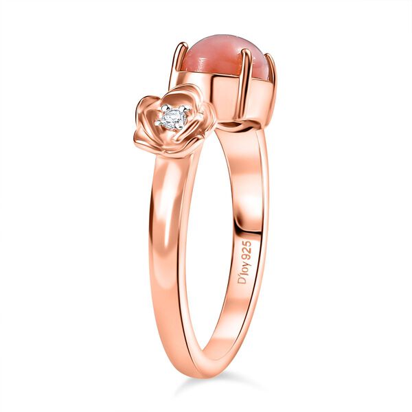 Herzklang - D joy AA Vinicunca-Peruanischer Opal, Weißer Zirkon Ring 925 Silber 750 rosévergoldet (Größe 18.00) ca. 1.22 ct image number 5