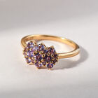Lila Saphir Cluster Ring, 925 Silber vergoldet, 0,83 ct. image number 1