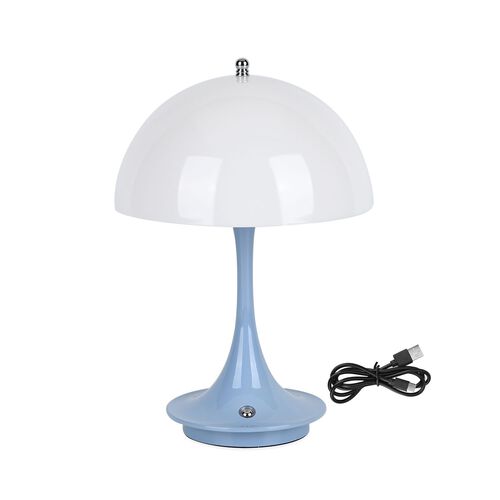 Kabellose Retro Pilz- Designerlampe  mit 3 Lichteinstellungen, hellblau image number 0