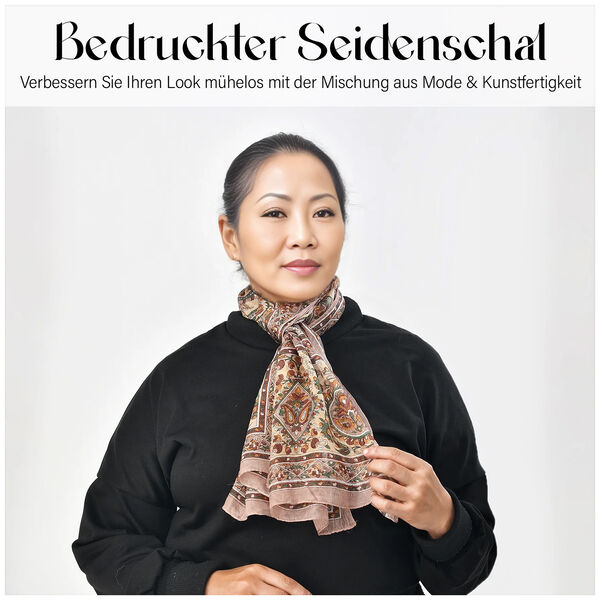 Seiden Schal, tabby print image number 3