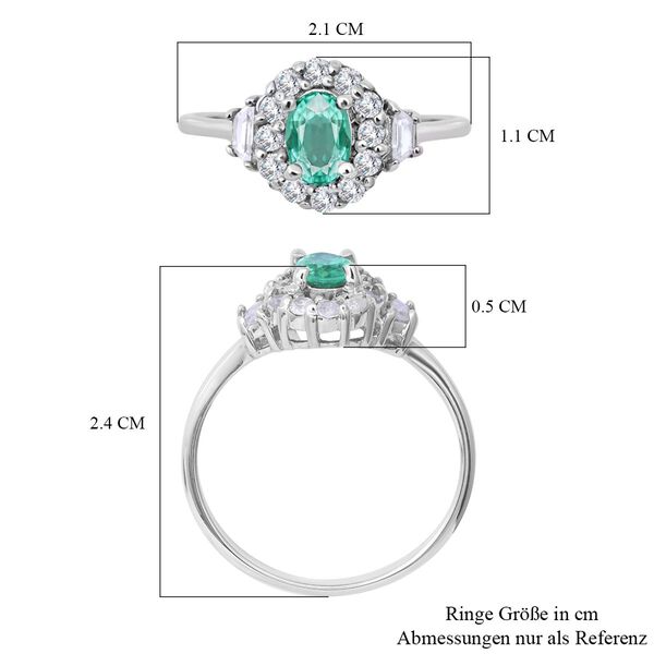AAA Kagem sambischer Smaragd Ring, 925 Silber platiniert, ca. 0.96 ct image number 7